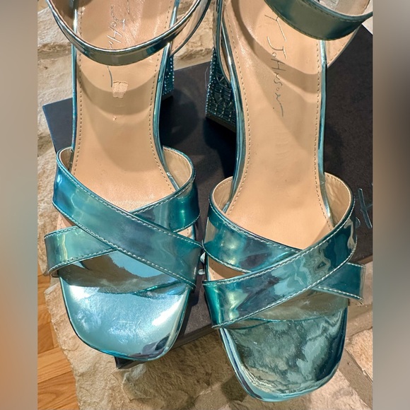 Betsey Johnson Women’s Sb-Bell Metallic Teal Heels - Picture 11 of 11
